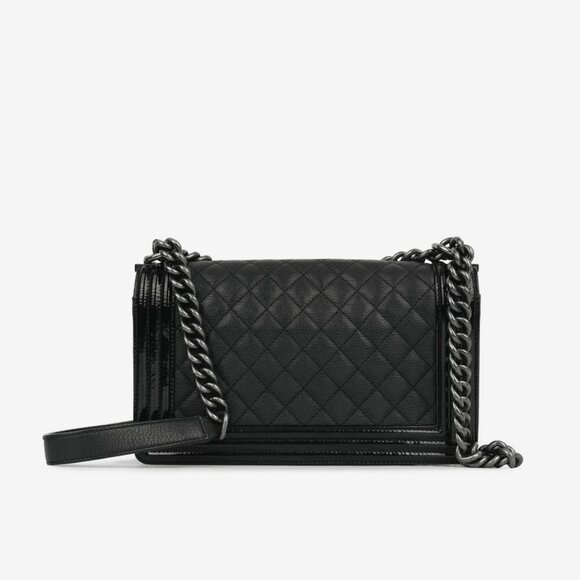 💎 CHANEL💎 Boy Bag - Old Medium Black Lambskin - Picture 3 of 5